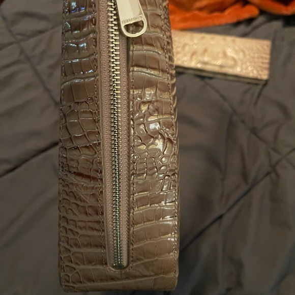 Brahmin Beige Embossed Leather Shoulder Bag and Wallet - Picture 6 of 9